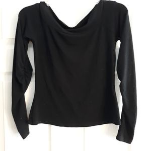 2/$10 Black boatneck long sleeve shirt